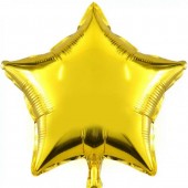 Воздушный шар фольгированный звезда, цвет золото