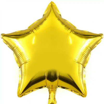 Воздушный шар фольгированный звезда, цвет золото