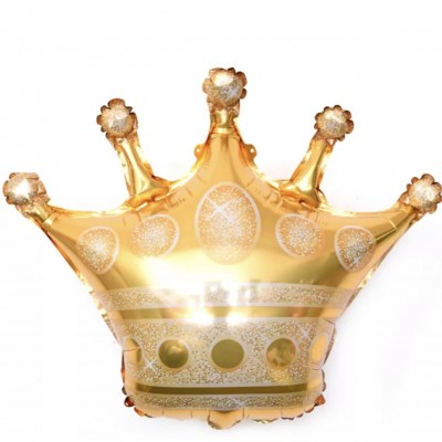 Воздушный шар фольгированный фигура, Корона золотая голография, шт