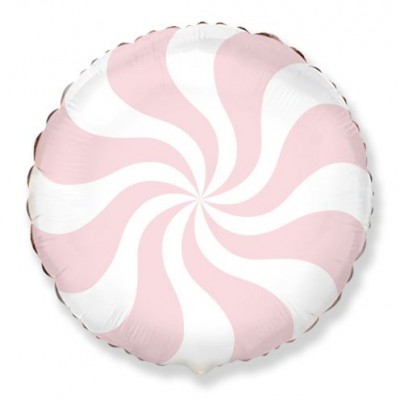 Воздушный шар фольгированный Круг цвет, Карамель светло-розовый