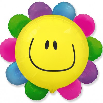 Воздушный шар фольгированный фигура, Цветик - многоцветик (солнечная улыбка) , шт