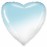 Воздушный шар фольгированный Сердце цвет,  Бело-Голубой