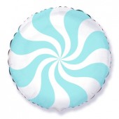 Воздушный шар фольгированный Круг, цвет Карамель светло-голубой, шт