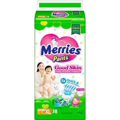 MERRIES Good Skin Трусики для детей размер XL 12-19 кг 38 шт
